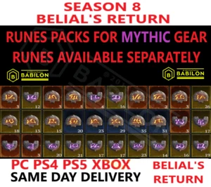 SEASON 9 DIABLO 4 Mythic Uniqes Rune Set &All Runes ✅ PC PS4 PS5 XBOX✅ DIABLO IV - Picture 1 of 57
