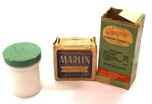 Three Vintage Medicine cabinet Items Mens Blades-Glycerite-Ponds C 1950s - Picture 1 of 5