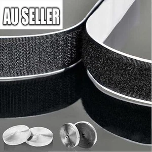 1m-25m Black 25/ 50mm Heavy Duty Adhesive Sticky Back Hook & Loop Fastening Tape - Picture 1 of 12