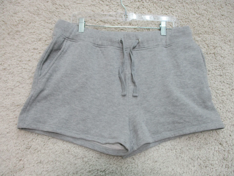 Rosio Shorts 2X Womens Plus Size Gray Short Casual Pockets Stretch Modern Logo - Image 1 of 4