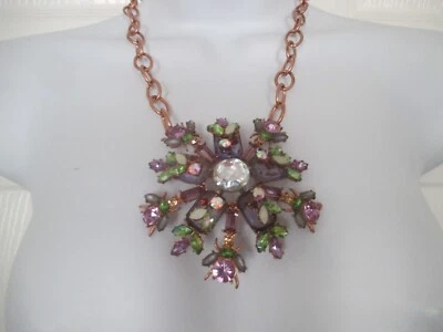 Betsey Johnson Spring Fling Statement Necklace Rose Gold NEW Bee & Flower - Image 1 of 4