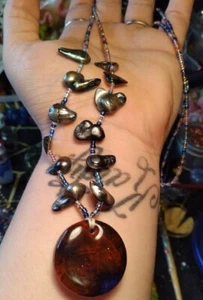 Deep Sea Natural Pearl Necklace with Resin Ocean Pendant - Picture 1 of 12