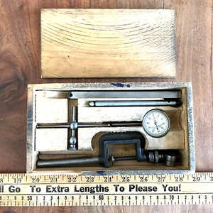 Vintage STARRETT No. 196 Dial Indicator Set in Wood Box Machinist Tool - Picture 1 of 6