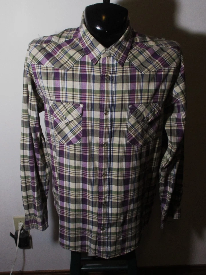 PENDLETON Purple Green "Epic Fitted" Western Snap Button Shirt Size XL - Image 1 of 4