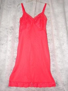 Vintage Rogers Slip rot Größe 34 mit Spitze vorne und hinten Dessous - Bild 1 von 1