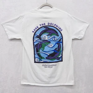 VNTG San Diego Global Awareness “Save The Dolphins” Single Stitch T-Shirt Size M - Picture 1 of 4