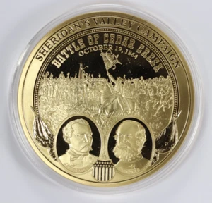 2014 Sheridan's Valley Campaign Civil War Commemorative Proof 70mm American Mint - Picture 1 of 3