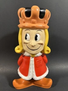 VINTAGE WERBUNG KÖNIG WINNI DER ERSTE KUNSTSTOFF VINYL SPIELZEUG MÜNZBANK FIGUR SCHÖN - Bild 1 von 6