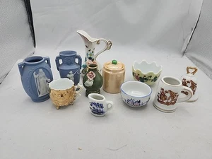 Vintage Miniature Mini Ceramic Pottery Vases & Pitchers Bud Vase Mixed Lot Japan - Picture 1 of 6