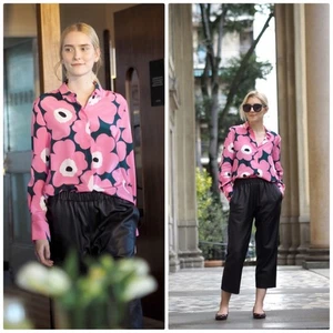 Pantalones de cuero negros Marimekko Epoksi para mujer talla 40 10 NUEVOS $910 - Imagen 1 de 6