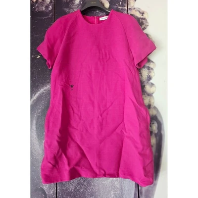 Christian Dior Paris Pink Wool Blend Bee Embroidered Shift Dress Size 14 TP01 - Image 1 of 4