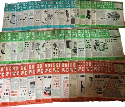 46 x 1957 Hobbies Weekly Magazines_Modellers_Fretworkers_Home Craftsmen_Plans - Image 1 of 4