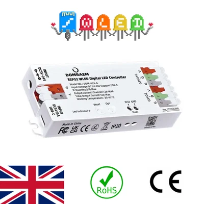 Addressable LED Strips Controller 2 outputs WiFi ESP32 WLED 16A High-Power - Image 1 of 4