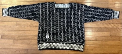 Suéter Tejido Lana Estampado Geométrico Negro L/XL Único Único Arte De Usar Foto 1 de 4