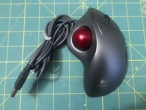 Logitech T-BB18 Trackman Wheel USB Trackball Mouse 810-000766 Red Ball - Picture 1 of 1