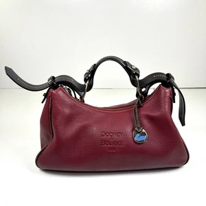 Dooney & Bourke Dillon Satchel Burgundy Pebbled Leather Brown Purse - NICE! - Bild 1 von 10