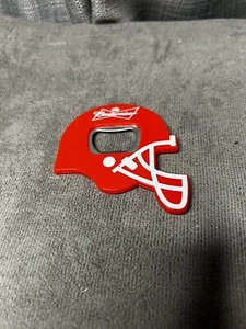 Budweiser Bottle Opener Football Helmet Red White 3.5 Inch - Picture 1 of 4