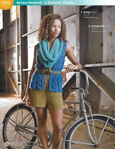 Berroco #309 Knitting Booklet Weekend Worsted & Weekend Chunky 10 Patterns - Picture 1 of 5
