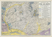 NE LONDON GEOLOGICAL Essex Redbridge Newham Barking Dagenham &c.BACON 1906 map