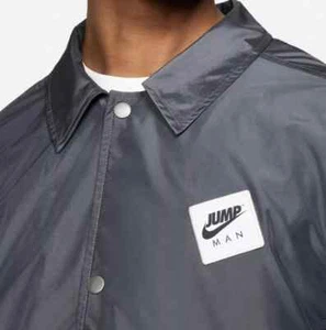 New Nike Air Jordan Black Jumpman Coaches Track Jacket Wind Breaker Size Medium - Picture 1 of 3