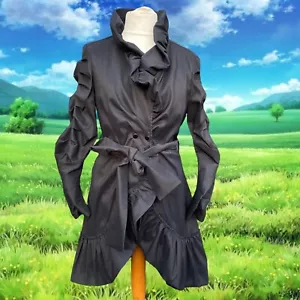 Samuel Dong Black Bubble Trench Coat Size Large - Picture 1 of 2