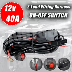 12V 40A Wiring Harness Kit Fuse ON OFF Switch Relay For LED Fog Work Light Bar - Picture 1 of 13