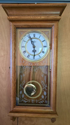 D&A Westminster Pendulum Wall Clock Quartz 27" Tall Lightly Used Tested Working - Image 1 of 4