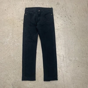 Levis Jeans Mens 32x30 Black Pants 513 Slim Straight Stretch Denim Tag 31x32 - Picture 1 of 15
