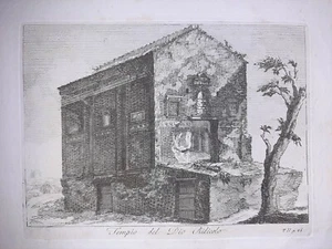 Tempio Dio Ridicolo/ Redicolo/ Roma acquaforte 1816 Mariano Vasi - Imagen 1 de 2