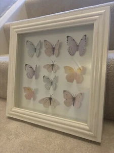 Framed Wood Wall Hanging Art 3D Butterfly Picture Wall Art Home Decor - Picture 1 of 2