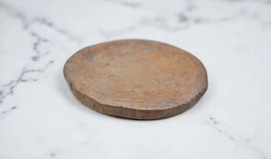 Antique Wooden Round Plate Original Old Hand Carved - Picture 1 of 5