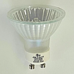S3519 Satco 50W 120V MR16 GU10 Flood JDR/GU10 Flood Bulb Clear Covered Glass - Picture 1 of 4