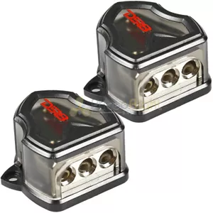 DS18 0 Gauge to 4 gauge 3 way Set Screw Ground Distribution Block AWG 2 Pack - Picture 1 of 8