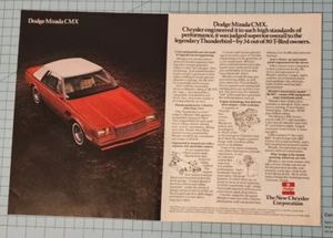 1981 Vintage 2 Page Print Ad Red Dodge Mirada CMX Chrysler Judged by Thunderbird - Picture 1 of 4