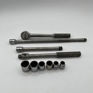 S-K Tools Ratchet 45170 3/8 Drive, 45153 Breaker + Socket Extensions + Sockets - Picture 1 of 21