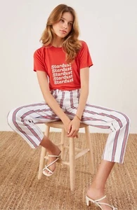 Jeans Reformation taglia 30 Roper Jeans Grenada a righe rosso bianco blu 4 luglio - Foto 1 di 6