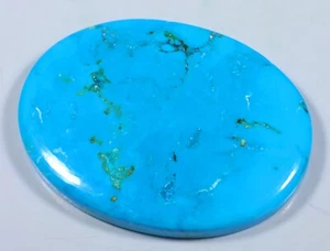 66 CT SUPERB KINGMAN TURQUOISE OVAL CABOCHON GEMSTONE FJ-520 - Picture 1 of 5