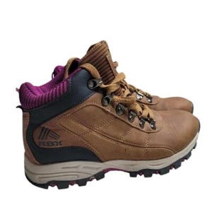 3636 Reebok Tan and Purple Hiking Boots Women's 6-6.5 - Picture 1 of 7