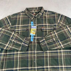 Orvis Heavy Weight Flannel Shirt Men 3XL Tall Pine Green Classic Fit Pockets NWT - Picture 1 of 10