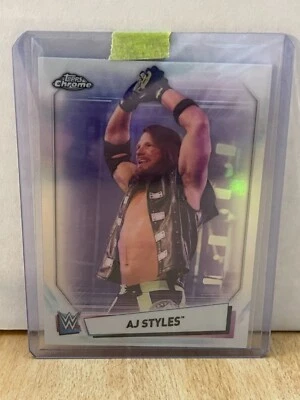 2021 Topps Chrome WWE Wrestling Refractor #1 AJ Styles - Image 1 of 2