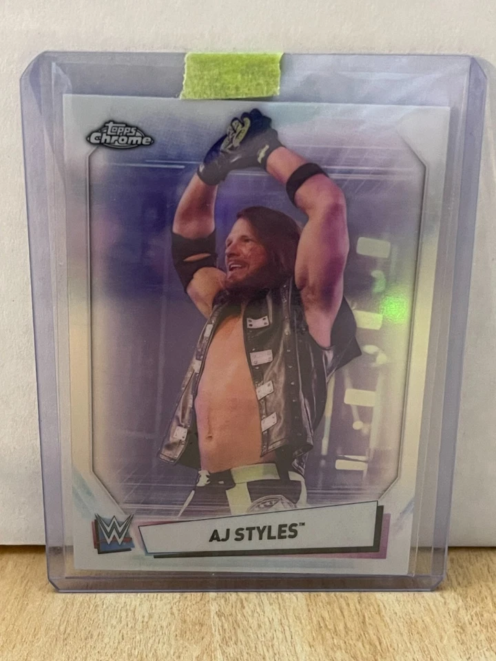 2021 Topps Chrome WWE Wrestling Refractor #1 AJ Styles - Image 1 of 2