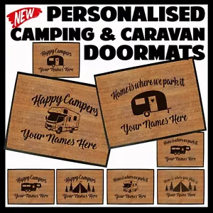 Personalised CARAVAN Christmas Gifts DOORMAT Funny Doormats Door Mat Home Gift - Picture 1 of 13