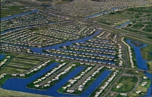 Port Charlotte,FL Aerial View Florida Postcard - Picture 1 of 2