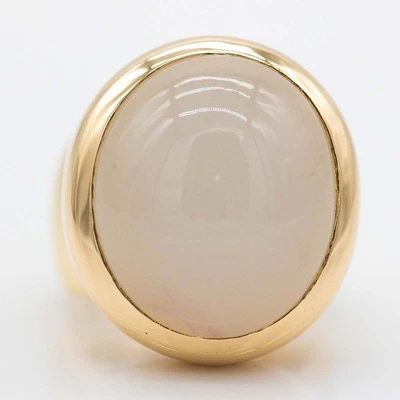 Anillo 750/18K Oro Amarillo Con Piedra Lunar Aproximadamente 30ct Talla 54 - Imagen 1 de 2