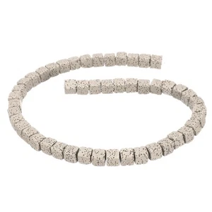 White Volcanic Rock Beads 8mm Essential Oil Diffuser Stone, Square Bead, 47pcs - Picture 1 of 5