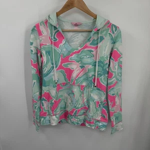 Lilly Pulitzer Hoodie Damen XS rosa grün Tropical Print Pullover leicht - Bild 1 von 6