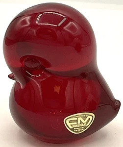 Swedish Art Glass Konstglas Blown Glass Ruby Red Bird Figurine Ronneby Sweden - Picture 1 of 8