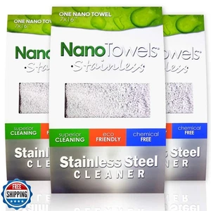 Paquete de 3 limpiadores de acero inoxidable Nano Towels | The Amazing Chemical Free Stainl - Imagen 1 de 5