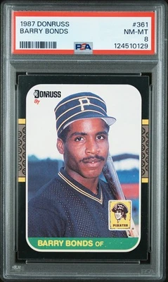 124510129 Barry Bonds 1987 Donruss #361 Rookie RC PSA 8 - Imagem 1 de 2