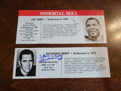 Lot 4 NFL HOF Auto Signed Deceased No COA Joe Perry Raymond Berry Bobby Bell Etc - Image 1 of 4